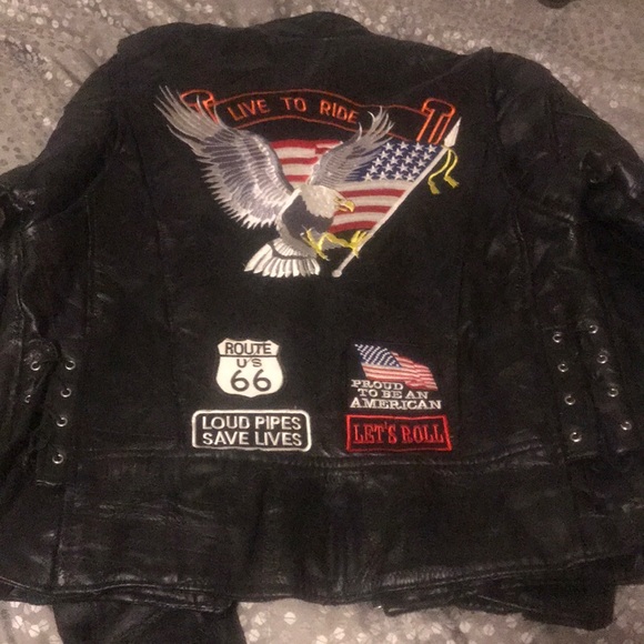 Genuine buffalo diamond leather motorcycle jacket - Picture 3 of 4